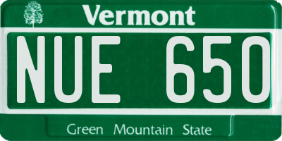 VT license plate NUE650