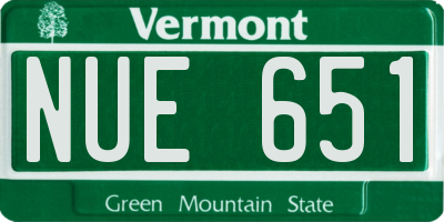 VT license plate NUE651