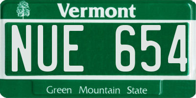 VT license plate NUE654