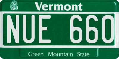VT license plate NUE660