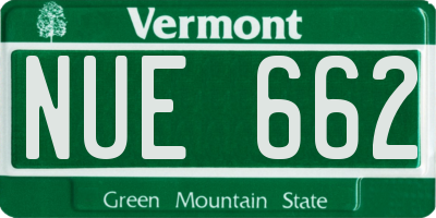 VT license plate NUE662