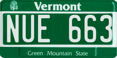 VT license plate NUE663