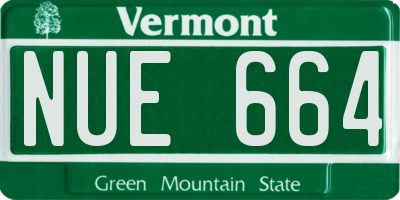 VT license plate NUE664