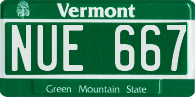VT license plate NUE667