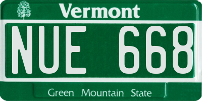 VT license plate NUE668
