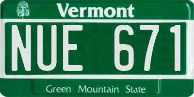 VT license plate NUE671