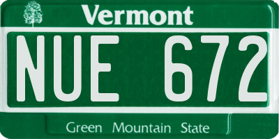 VT license plate NUE672