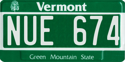 VT license plate NUE674