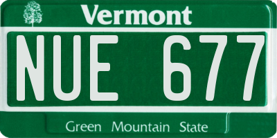 VT license plate NUE677