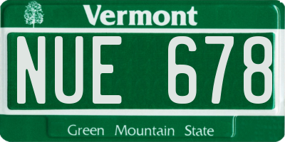 VT license plate NUE678