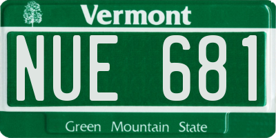 VT license plate NUE681