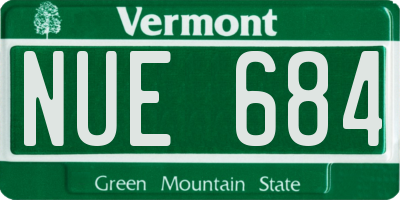 VT license plate NUE684