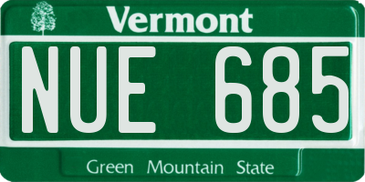 VT license plate NUE685