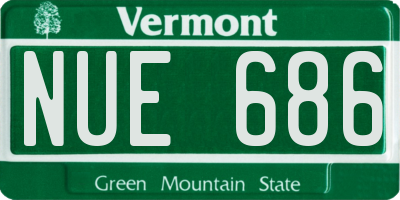 VT license plate NUE686