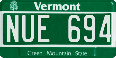 VT license plate NUE694