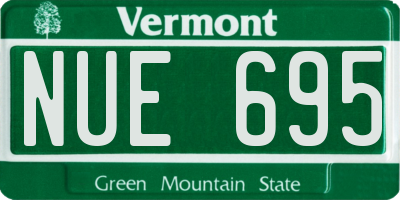 VT license plate NUE695