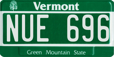 VT license plate NUE696