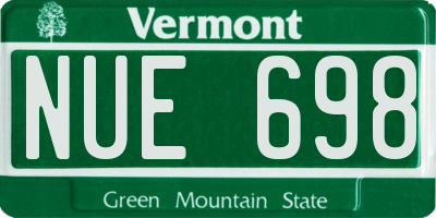 VT license plate NUE698