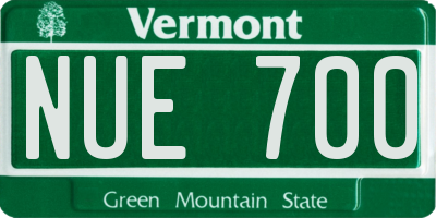 VT license plate NUE700