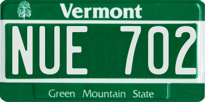 VT license plate NUE702