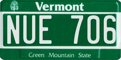 VT license plate NUE706