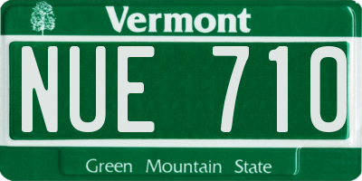 VT license plate NUE710