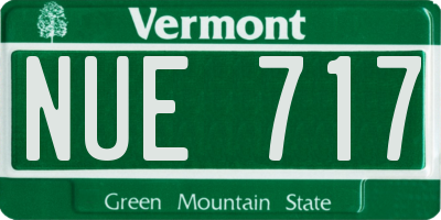 VT license plate NUE717