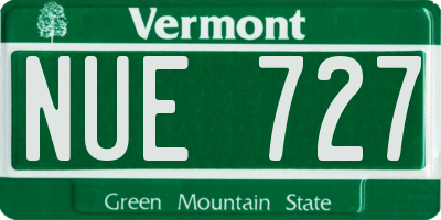 VT license plate NUE727