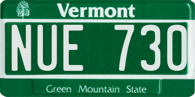 VT license plate NUE730