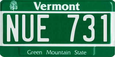 VT license plate NUE731