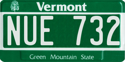 VT license plate NUE732
