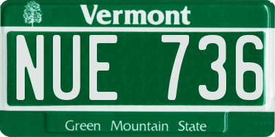 VT license plate NUE736