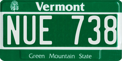 VT license plate NUE738