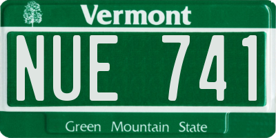 VT license plate NUE741