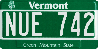 VT license plate NUE742
