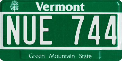 VT license plate NUE744