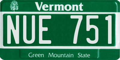 VT license plate NUE751