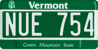 VT license plate NUE754