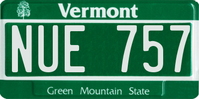VT license plate NUE757