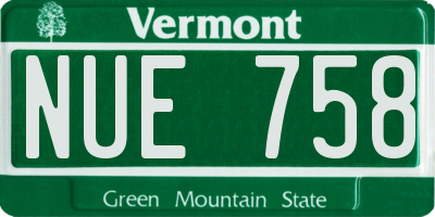 VT license plate NUE758