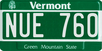 VT license plate NUE760