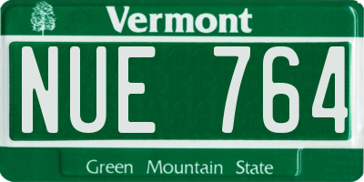 VT license plate NUE764