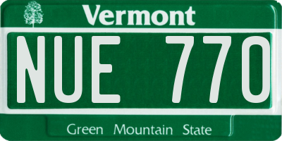 VT license plate NUE770