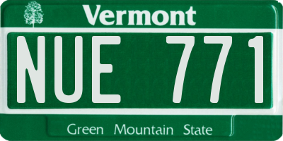 VT license plate NUE771