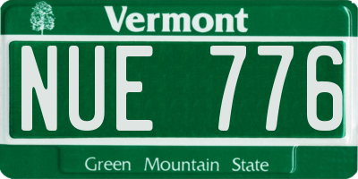 VT license plate NUE776