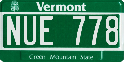 VT license plate NUE778