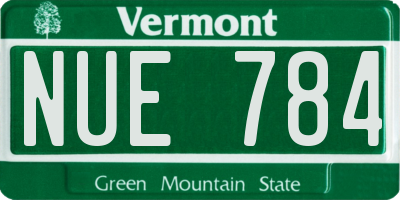 VT license plate NUE784