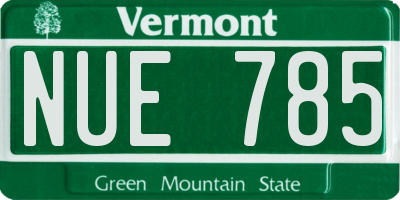 VT license plate NUE785