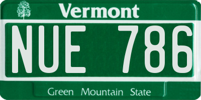 VT license plate NUE786