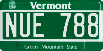VT license plate NUE788